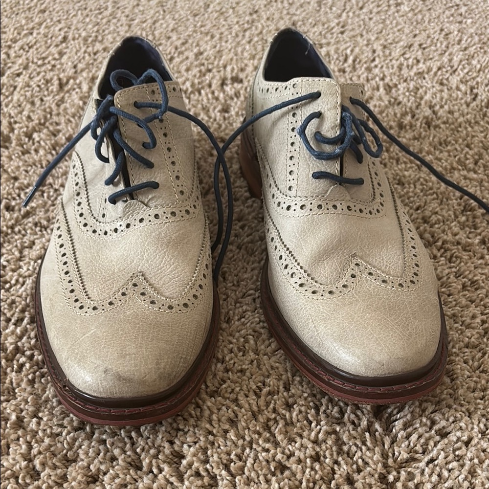 Men's Cream Brogue Shoes